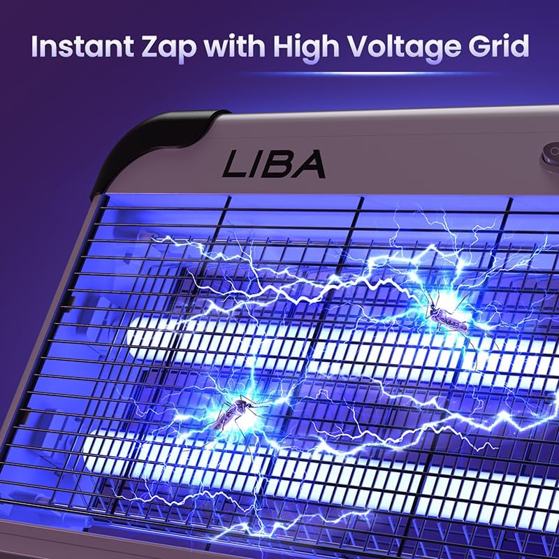 LiBa Electric Bug Zapper, Indoor Insect Killer - (2) Extra Replacement Bulbs - Fly, Mosquito Killer and Repellent - Lightweight, Powerful 2800V Grid, Easy-to-Clean, with a Removable Washable Tray. - Image 3